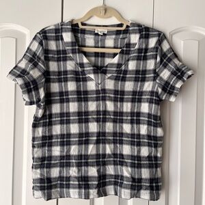 Organic cotton plaid tee shirt